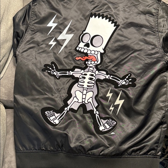 Simpsons Black Jacket with Bart Simpson Skeleton and Lightning Design - Picture 5 of 5